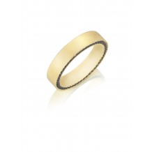 Henri Daussi 5mm Men's Wedding Band MB39 18k Gold Yellow 0.75 Ctw.