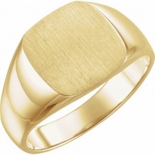 18K Yellow 12x12 mm Square Signet Ring