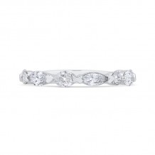 Shah Luxury 14K White Gold Diamond Contour Band