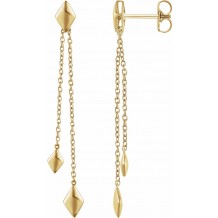 14K Yellow Chain Earrings