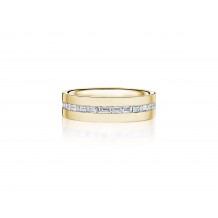 Henri Daussi 6mm Men's Wedding Band MB134 18k Gold Yellow 1.31 Ctw.