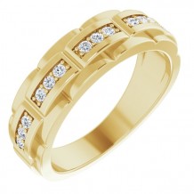 14K Yellow 1/4 CTW Diamond Pattern Ring