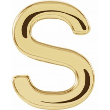 14K Yellow Single Initial S Earring