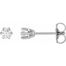 14K White 3 mm I3 1/5 CTW Diamond 6-Prong Wire Basket Earrings