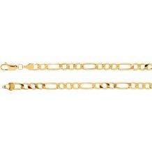 14K Yellow 5 mm Solid Figaro 7 Chain