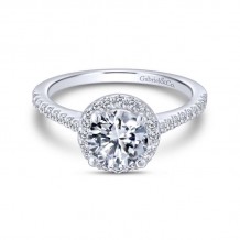 Gabriel & Co. 14k White Gold Contemporary Halo Engagement Ring