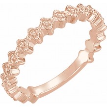 14K Rose Clover Stackable Ring