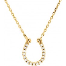 14K Yellow .07 CTW Diamond Horseshoe 16 Necklace
