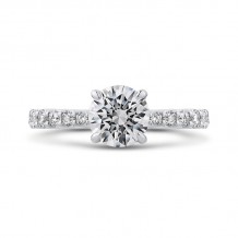 Shah Luxury 14K White Gold Round Diamond Engagement Ring (Semi-Mount)