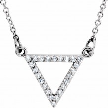 14K White 1/10 CTW Diamond Triangle 16 Necklace