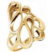 14K Yellow 22 mm Freeform Ring