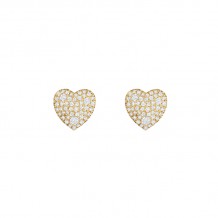 Henri Daussi 18k Yellow Gold Diamond Stud Earrings