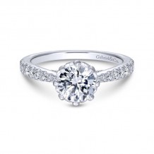 Gabriel & Co. 14k White Gold Contemporary Straight Engagement Ring