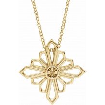 14K Yellow Vintage-Inspired Geometric 16-18 Necklace