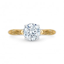 Shah Luxury 18k Two-Tone Gold Carizza Semi Mount Engagement Ring to fit Round Center