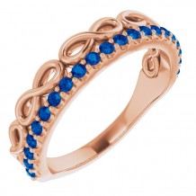 14K Rose Blue Sapphire Infinity-Inspired Stackable Ring