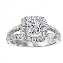 14k White Gold 1 1/7ct Diamond  Semi Mount Engagement Ring