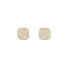 Henri Daussi 18k Yellow Gold Diamond Stud Earrings