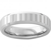 Serinium Beveled Edge Band with Laser Engraved Stripes