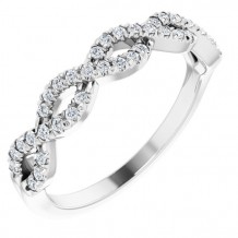 14K White 1/6 CTW French-Set Twist-Style Diamond Anniversary Band