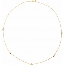 14K Yellow 1/4 CTW Diamond 5-Station 18 Necklace