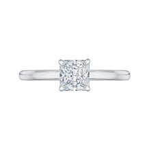 Shah Luxury 14K Two-Tone Gold Princess Cut Diamond Solitaire Engagement Ring (Semi-Mount)