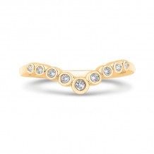 Shah Luxury 14K Yellow Gold Diamond Contour Band