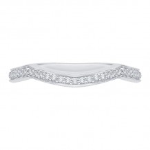 Shah Luxury 14K White Gold Round Diamond Wedding Band