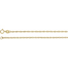 14K Yellow 1.75 mm Solid Rope 7 Chain