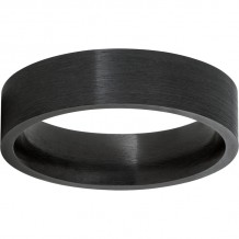 Black Zirconium Flat Band with Satin Finish