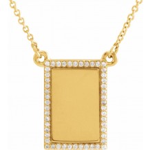 14K Yellow 1/8 CTW Diamond Bar 18 Necklace