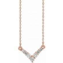 14K Rose 1/3 CTW Diamond V 16-18 Necklace