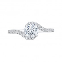 Shah Luxury 14K White Gold Round Diamond Promise Engagement Ring (Semi-Mount)