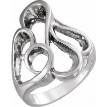 14K White Freeform Ring
