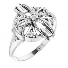 Platinum 1/4 CTW Diamond Vintage-Inspired Ring
