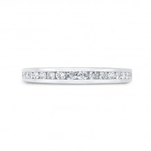 Shah Luxury 14K White Gold Round Diamond Channel Set Wedding Band