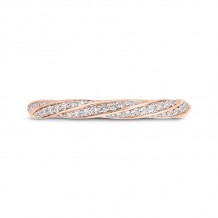 Shah Luxury 14K Rose Gold Round Cut Diamond Wedding Band