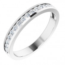 14K White 3/8 CTW Diamond Channel-Set Anniversary Band