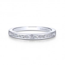 Gabriel & Co. 14k White Gold Contemporary Diamond Wedding Band