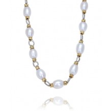 Vahan 14k Gold & Sterling Silver White Pearl Necklace