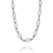 Vahan 14k Gold & Sterling Silver White Pearl Necklace