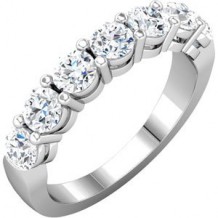 14K White 1 3/8 CTW Diamond Anniversary Band