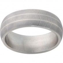 Titanium Domed Band with Illusion Laser Engraving