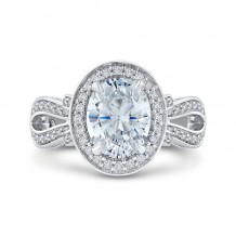 Shah Luxury Oval Cut Diamond Halo Engagement Ring In Platinum (Semi-Mount)