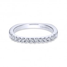 Gabriel & Co. 14k White Gold Contemporary Curved Wedding Band