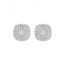 Henri Daussi White Platinum Diamond Stud Earrings