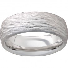 Serinium Domed Band with Bark Hand Finish