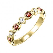 Gems One 10Kt Yellow Gold Diamond (1/20Ctw) & Garnet (1/6 Ctw) Ring