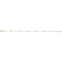 14K Rose 1/4 CTW Diamond Bezel-Set 5-Station Bracelet