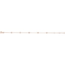 14K Rose 1/4 CTW Diamond Bezel-Set 5-Station Bracelet